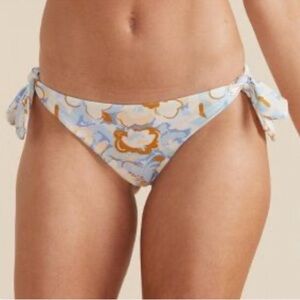 MINKPINK NWT Lumi Tie Side Bikini Bottoms Burnt Orange & Blue 🧡🩵 Size Large L 🩵